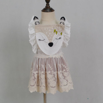 Fawn Embroidery Sleeveless Dress