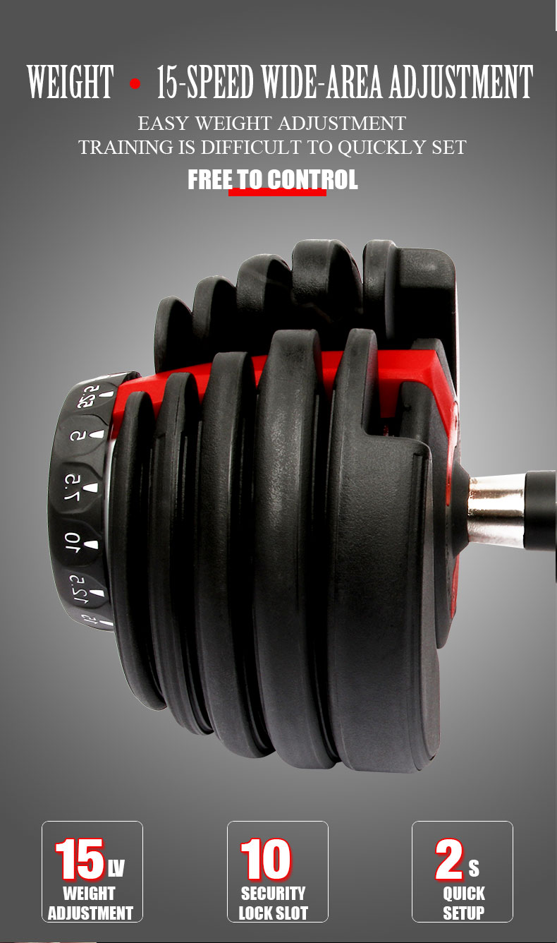 The dumbbells are adjustable