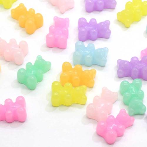 Heetste Gummy Bear Resin Cabochon Kralen Beeldjes Plaksteen Miniatuur voor Sieraden Accessoires Sleutelhanger Ornament