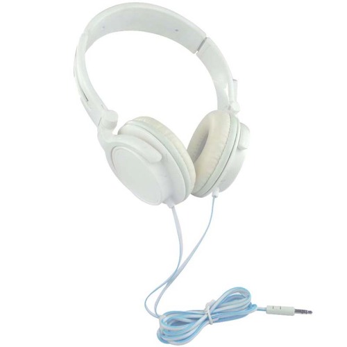 White Steel Headband Stereo Headphones Computer Headphones