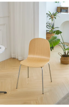 Nordic Iron Dining Chair with Simple Backrest