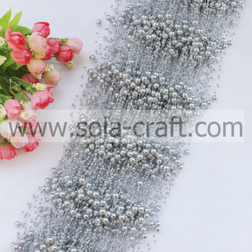 3+8MM Silver Colors Artificial Pearl String Beaded Garland