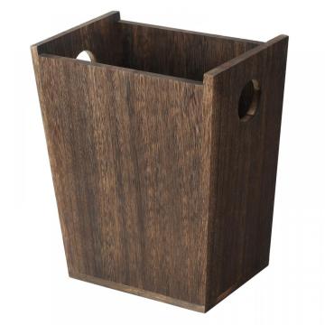 Freestanding Retro Brown Wooden Trash Can for Multi-Scenario