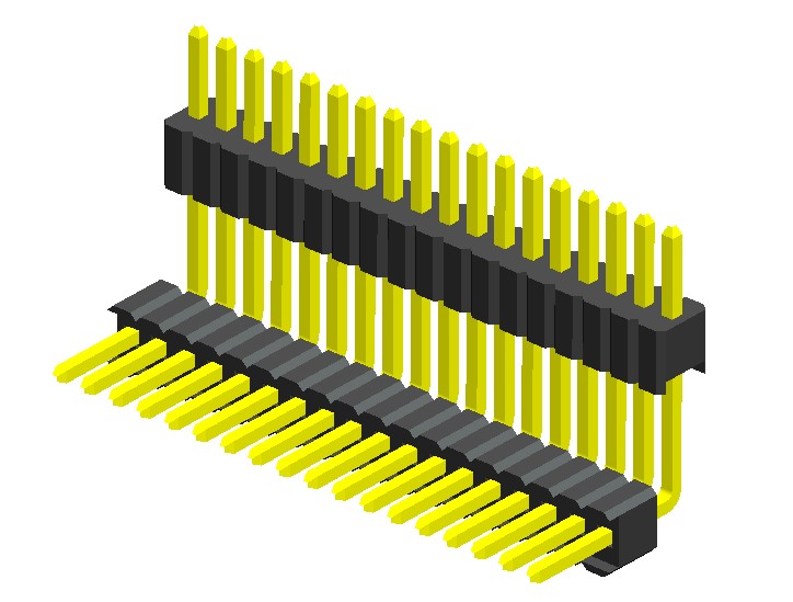 Ángulo plástico doble de una hilera de paso de 1,27 mm Type3