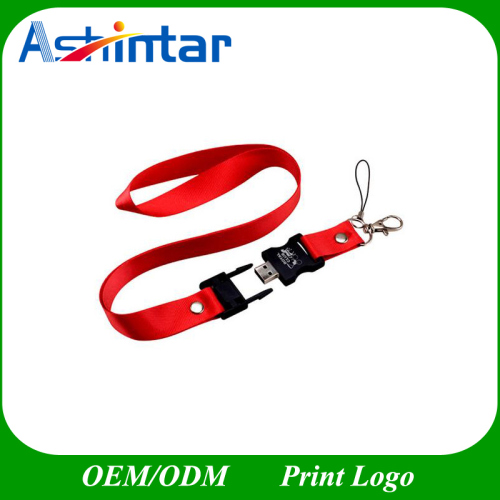 High Speed Plastic USB2.0 / USB3.0 USB Stick Lanyard USB Flash Drive