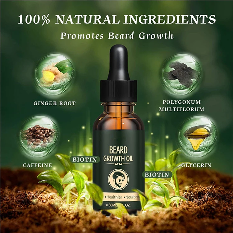 OEM/ODM Natural Plant Nourishing Moisturizing Formula Beard Growth Oil