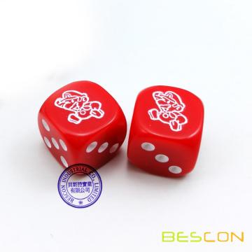 Dice de jeu de conseil personnalisé D6 avec logo d&#39;impression / de gravure sur le plus grand côté