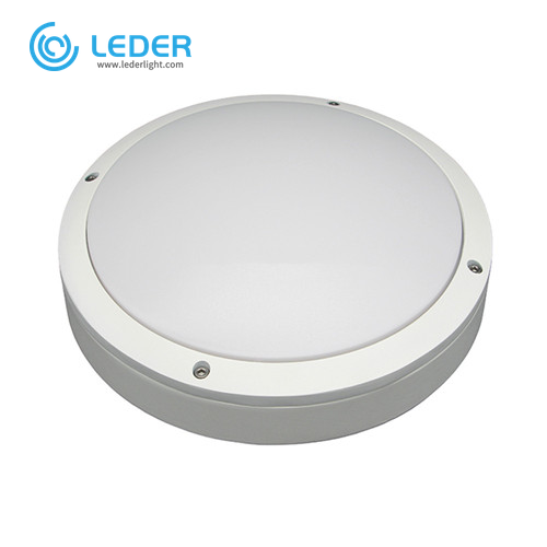 LEDER Circle White Einfache LED Außenwandleuchte