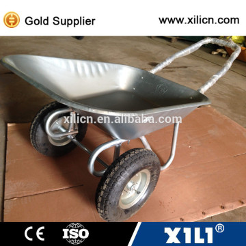 dual wheel galvanized tray wheelbarrow WB6211