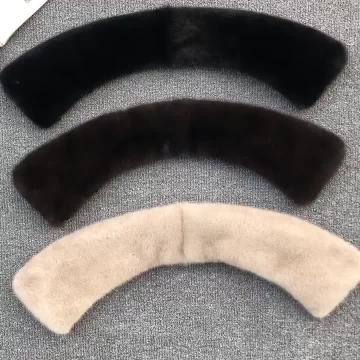 Real Mink Fur Men Collar Winter Warm Scarf for Men's Coat Genuine Real Fur Collars Scarves