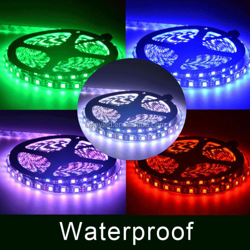 Manufacturers 12V5050 lights with black PCB IP20 IP65 waterproof 60 lights colorful RGB color single color changing LED light