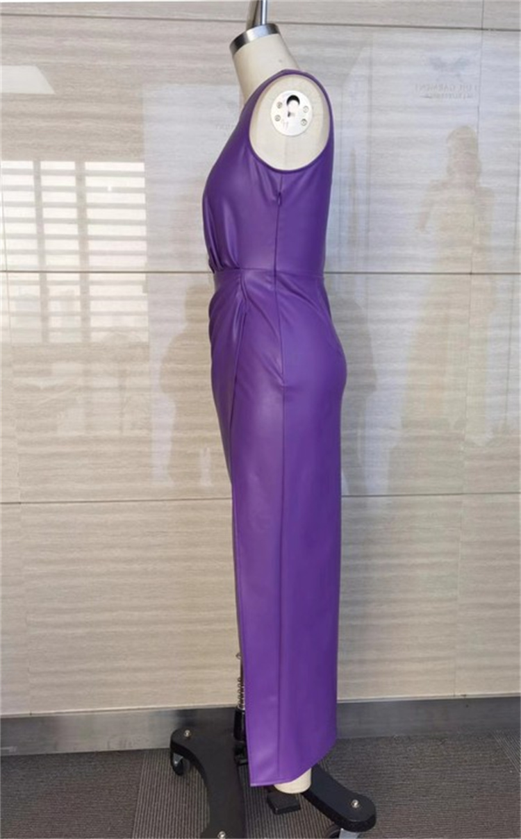 Abito purple sexy slim diviso sexy da donna