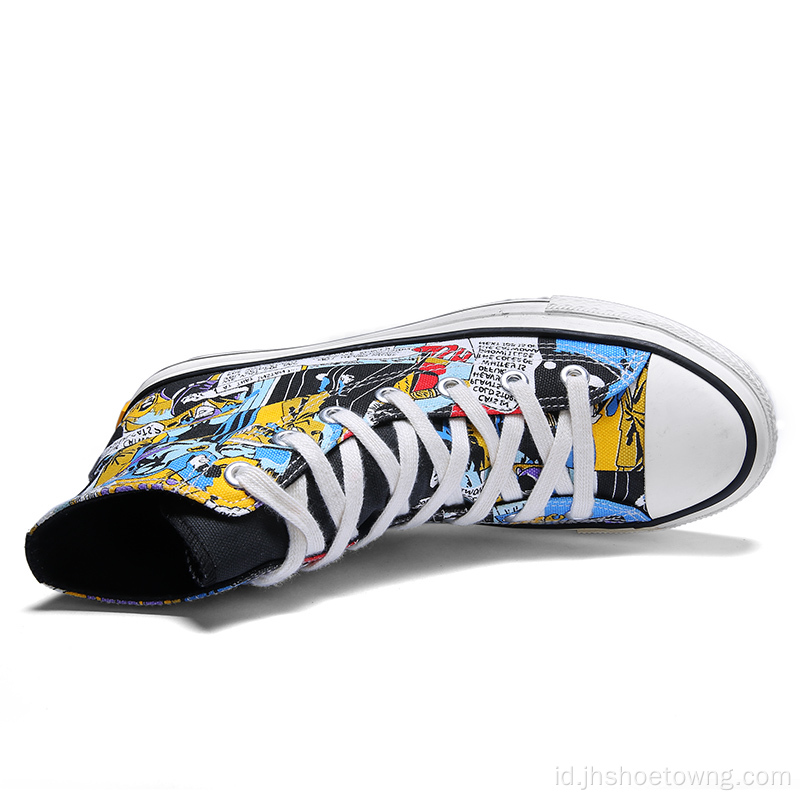 Sepatu Kasual Pria Hand Painted Batman Fashion Sneakers