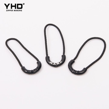fashionable nylon colorful type plating double zipper slider elastic puller design