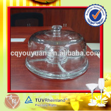 Multifunction food grade glass cake stand with cover