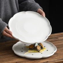 Nordic Eco-Friendly Pottery Dinnerware: Pure White Ceramic Enamel Plates