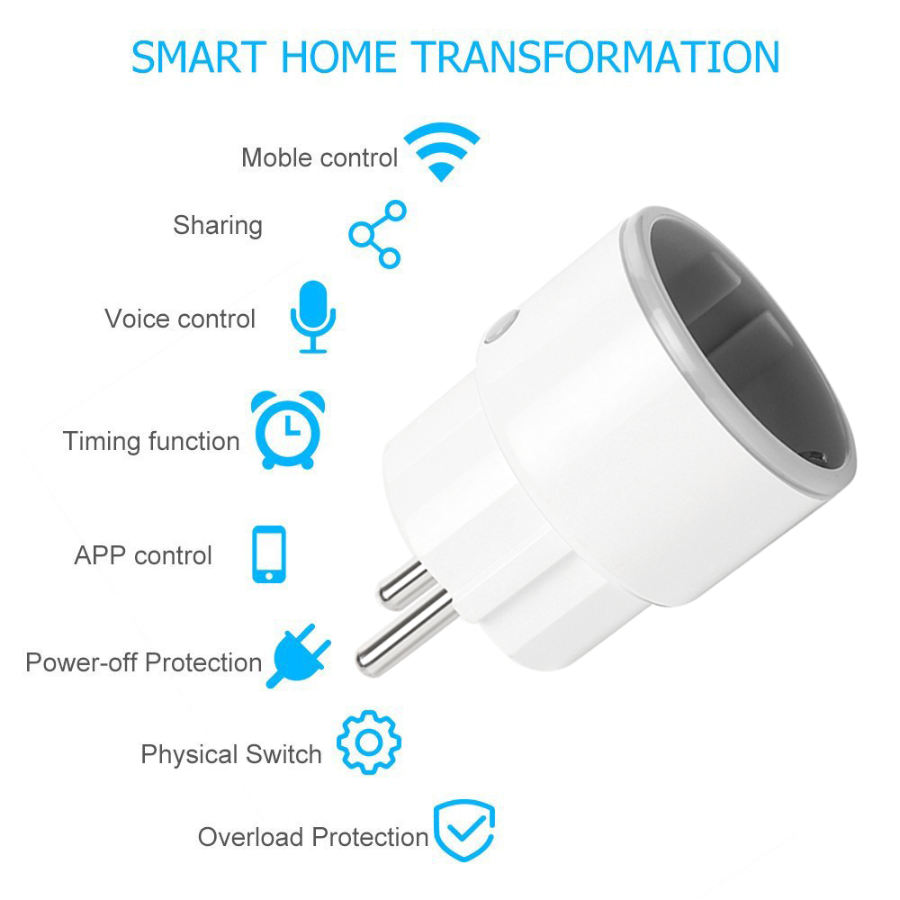 Alexa Plug Eu Socket Remote Smart Wifi Plug European Mini Tuya Socket Wifi Plug Europe Alexa Google Zigbee Socket Eu