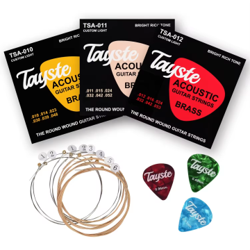TSA Acoustic Guitar Strings Bundle Set With Picks