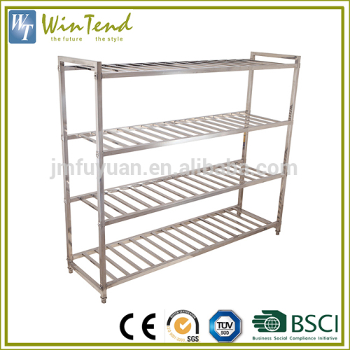 Drain vegetable and fruit display shelves customized stainless kitchen shelves