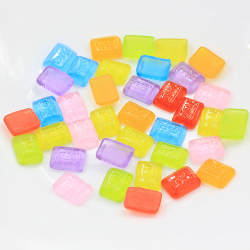 Bonbons en résine - Cabochons en résine de couleurs mélangées de bonbons transparents emballés sucrés de 17 mm