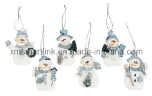 Polyresin Snowman Hanging Ornament, Xmas Decor