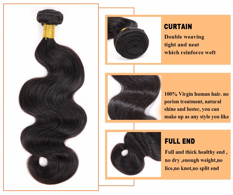 Wholesale Virgin Hair Vendors Body Wave Hair Weft  Paypal Accept Brazilian 100% Human No Mix Grade 7A Virgin Hair