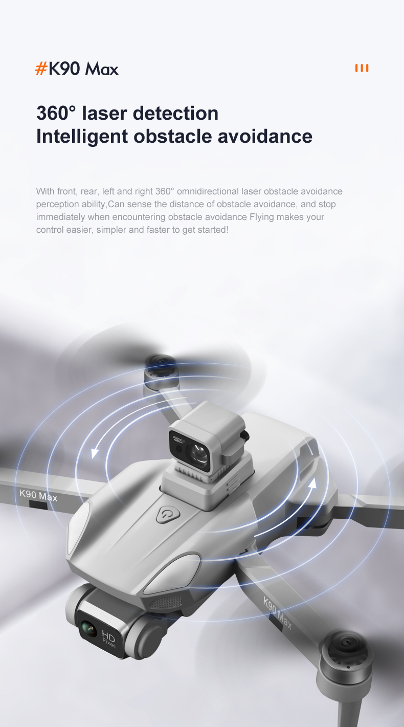 K90 Max K90 Max Drones 360 Degree Laser Obstacle Avoidance 4K HD Aerial Photography Quadcopter Brushless Helicopter UAV