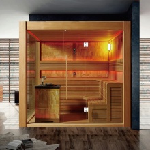 Traditional indoor sauna room