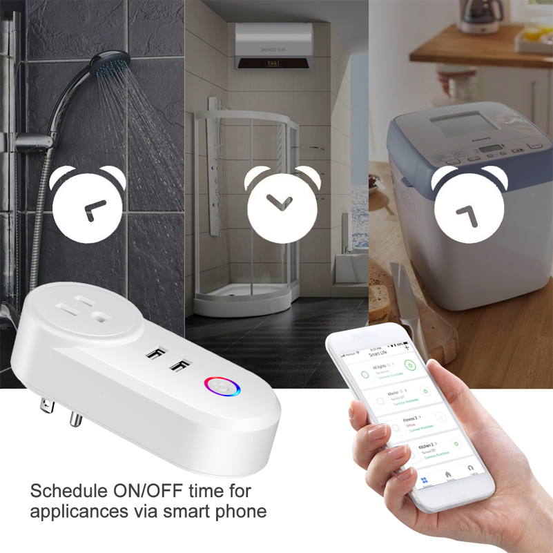 Hot Sale Enclosure Wireless Echo 240V Wall Power Tplink Zigbee USB Home Extension Smart Outlet Wifi Socket Plug
