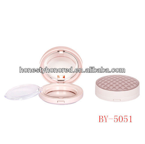 Elegant design mini round powder compact for makeup packaging