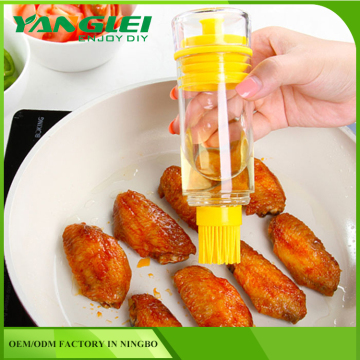 Good Quality Kitchen Tool Cooking Oil Plastic Bottle Healthy Silicone Brush Oil Bottle