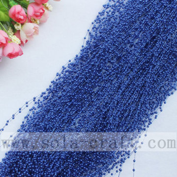 Sapphire Purple Color Artificial Faux Pearl Trimming Beaded Garland