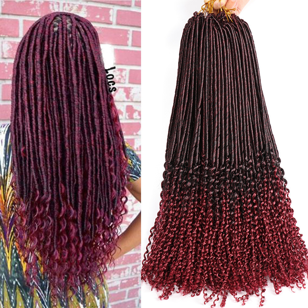 Hot sell 20inch Afro crochet braid hair crochet faux locs curly kinky faux dreadlocks Jerry Curly Faux Locs