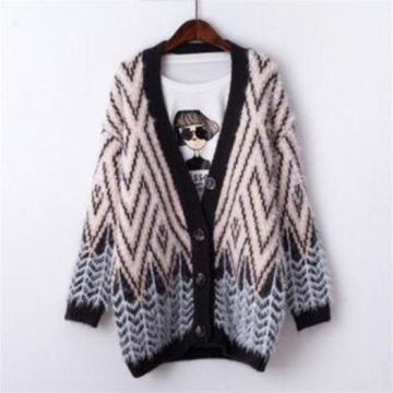 Colorful Knitted Long Coat Custom