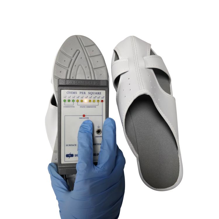 White Grey Unisex ESD Handmade PU Lab Work Shoes for Lint Free Clean Room