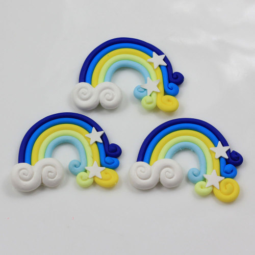 Argilla polimerica multicolore Kawaii Nuovi cabochon arcobaleni per bambini Arrivo artigianale 100PCS 38 * 50mm Artificiale SOLA Craft 100 pezzi / borsa