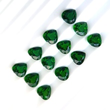 Wholesale Natural Diopside Heart Shaped Green Gems
