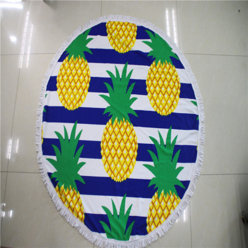 büyük beyaz logo yuvarlak plaj havlusu ananas baskı