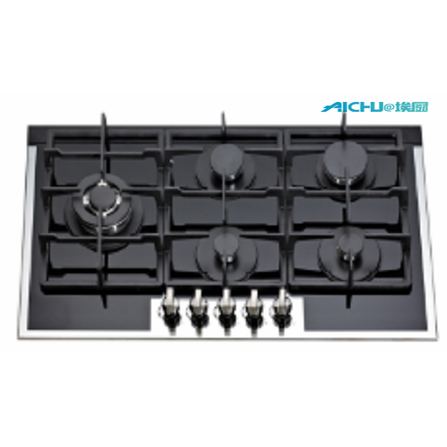 5 Rings Built In Tempered Glass Gas Hob