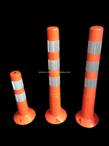 bright orange visible safety warning bollard