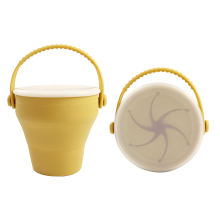 Collapsible Silicone Snack Cups with Handle and Lids