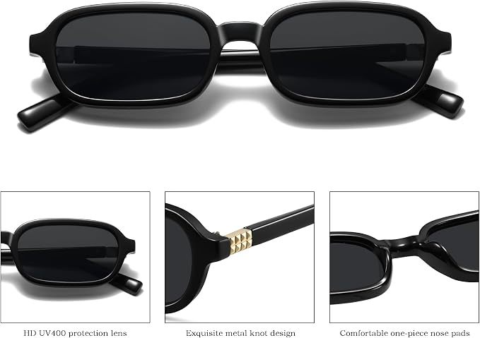 Vintage Rectangular Sunglasses Women Men