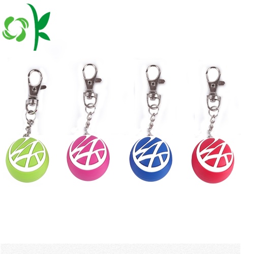 Porte-clés en silicone de balle de golf de couleurs personnalisées