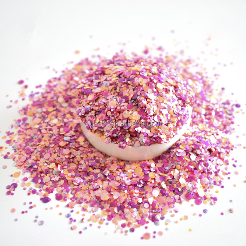 New nail beautiful polyester round glitter powder for crafts per kg