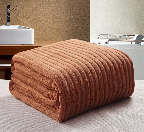 Coffee Color Stripe Bath Towel Hotel Towel