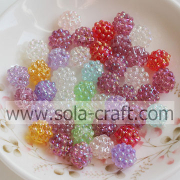 Wholesale Transparent Acrylic Rhinestone Berry Beads with Hole