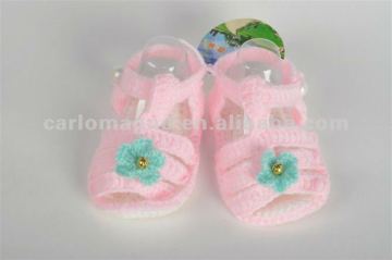 100%cotton hand handmade infant crochet booties baby 3D wholesale sock