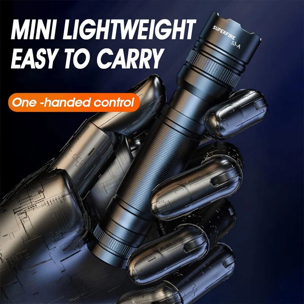 Mini Flashlight, S3-a Aluminum Alloy, Variable Zoom Outdoor Lighting Flashlight