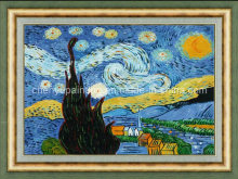 Giclee Print Starry Night by Vincent Van Gogh Reproduction on Canvas Framed Oil Painting