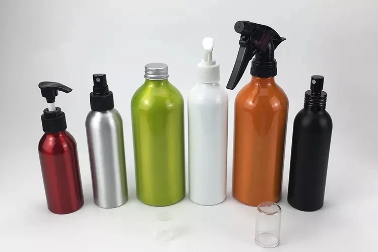 Botella de aluminio sin BPA para loción corporal / champú / envasado condicional